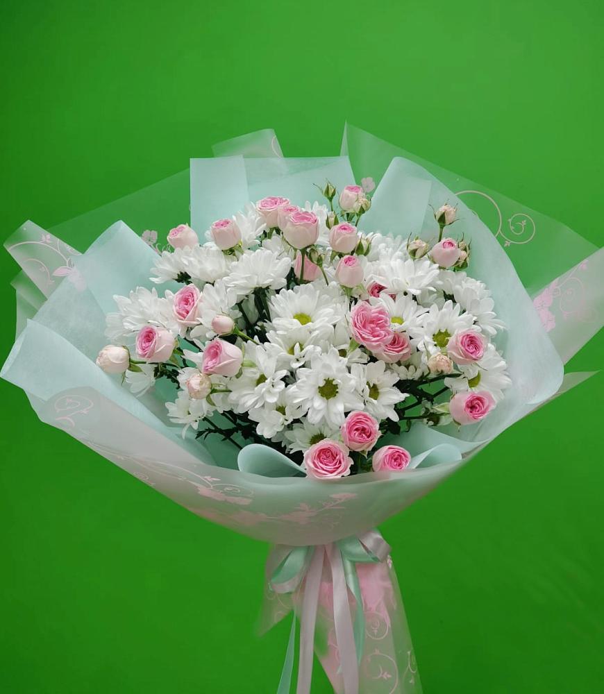 Букет влюбленный романтик в Тацинской Букет цветов из: Розы и Хризантемы в Тацинской