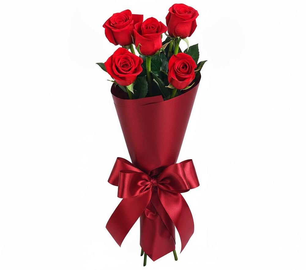 5 Красных роз Эдлесс Лав в Тацинской Букет 5 Красных роз Эдлесс Лав в Тацинской