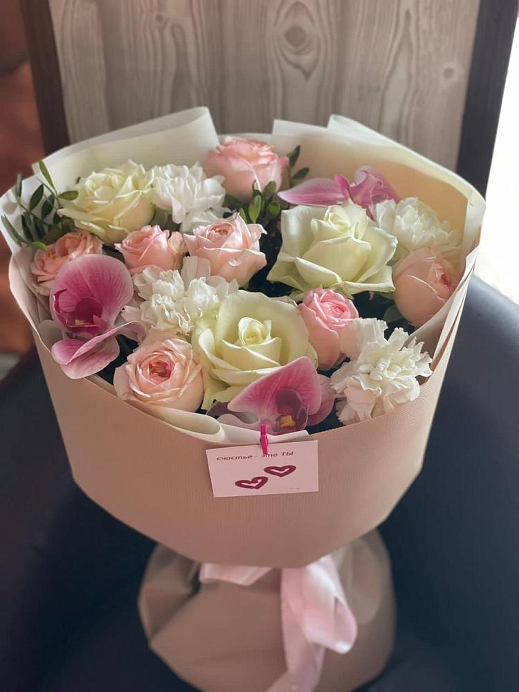 Букет ноктюрн в Тацинской Букет цветов из: Орхидеи, Розы и Гвоздики в Тацинской