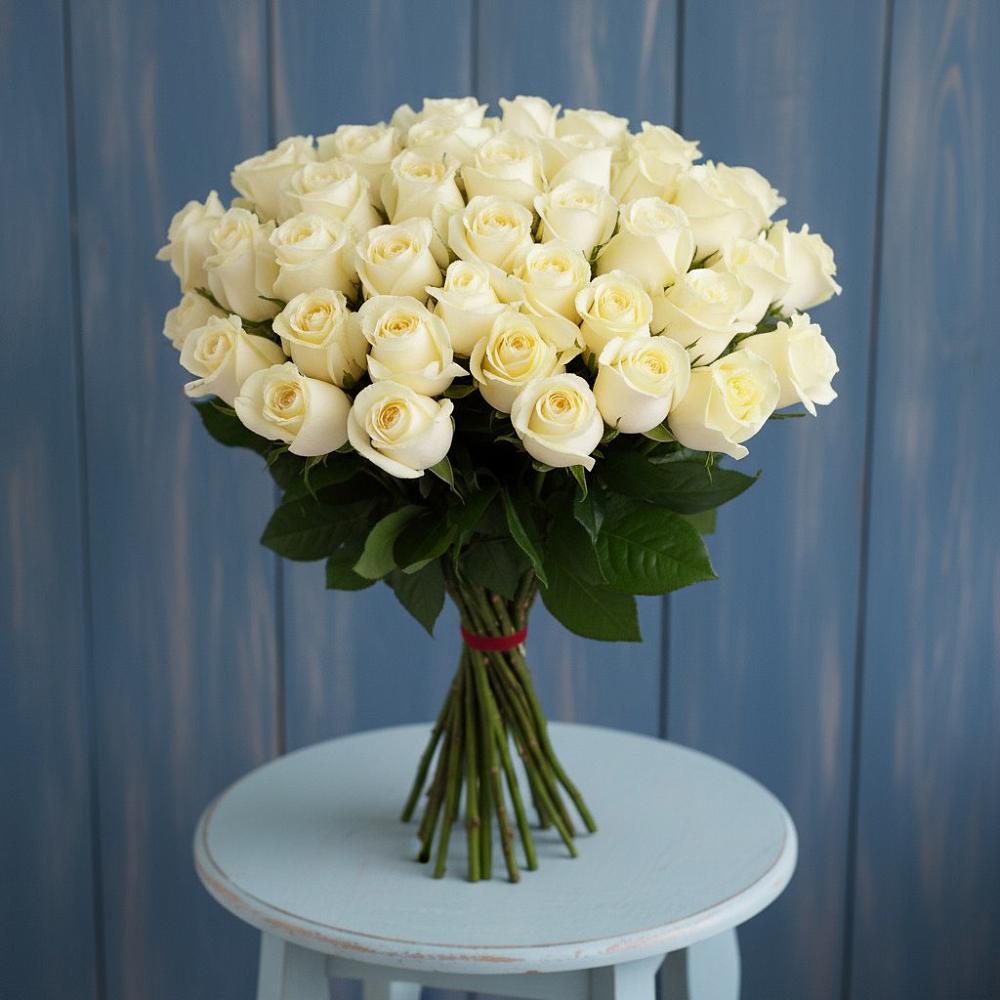 51 Белая роза Эдлесс Лав в Тацинской Букет 51 Белая роза Эдлесс Лав в Тацинской