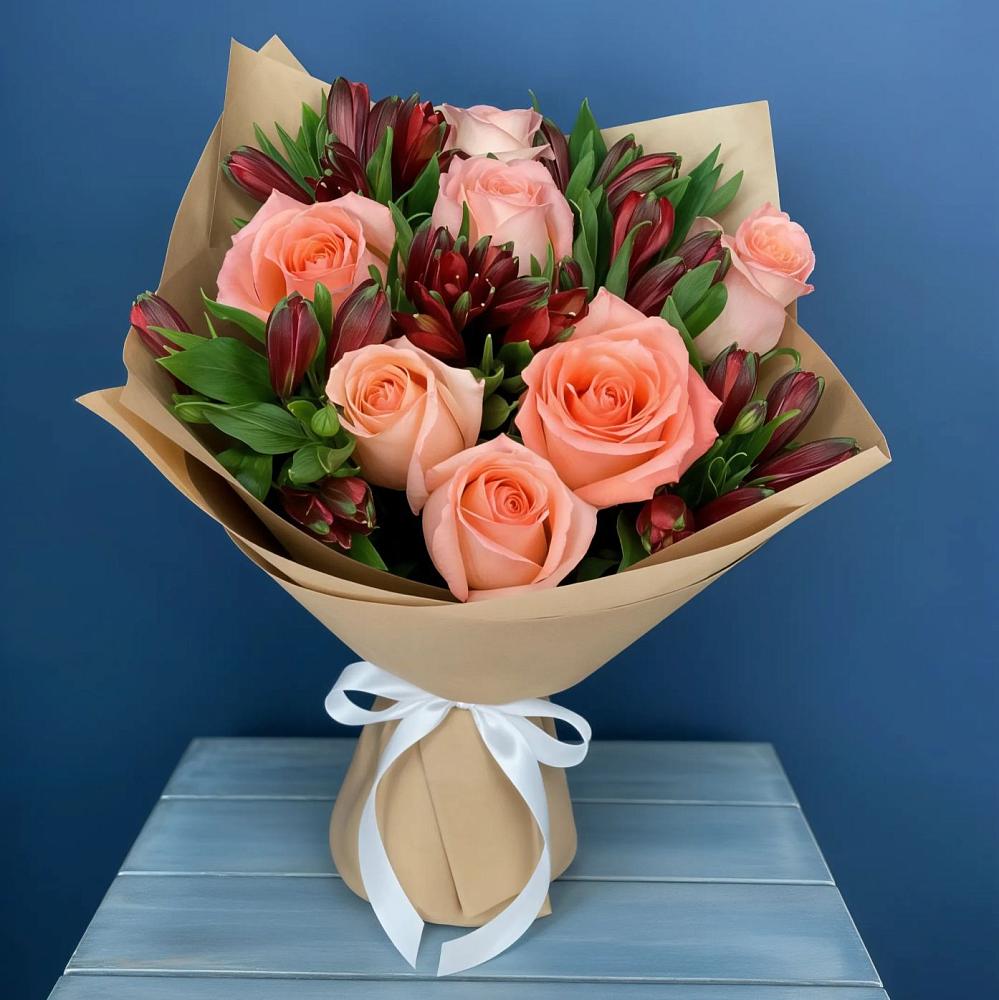 Букет цветов из: Розы и Альстромерии в Тацинской