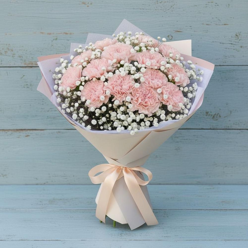Букет Нежность рассвета в Тацинской Букет цветов из: Гвоздики в Тацинской