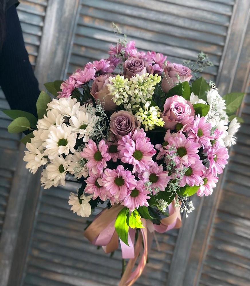 Букет Цветочный шарм в Тацинской Букет цветов из: Хризантемы и Розы в Тацинской