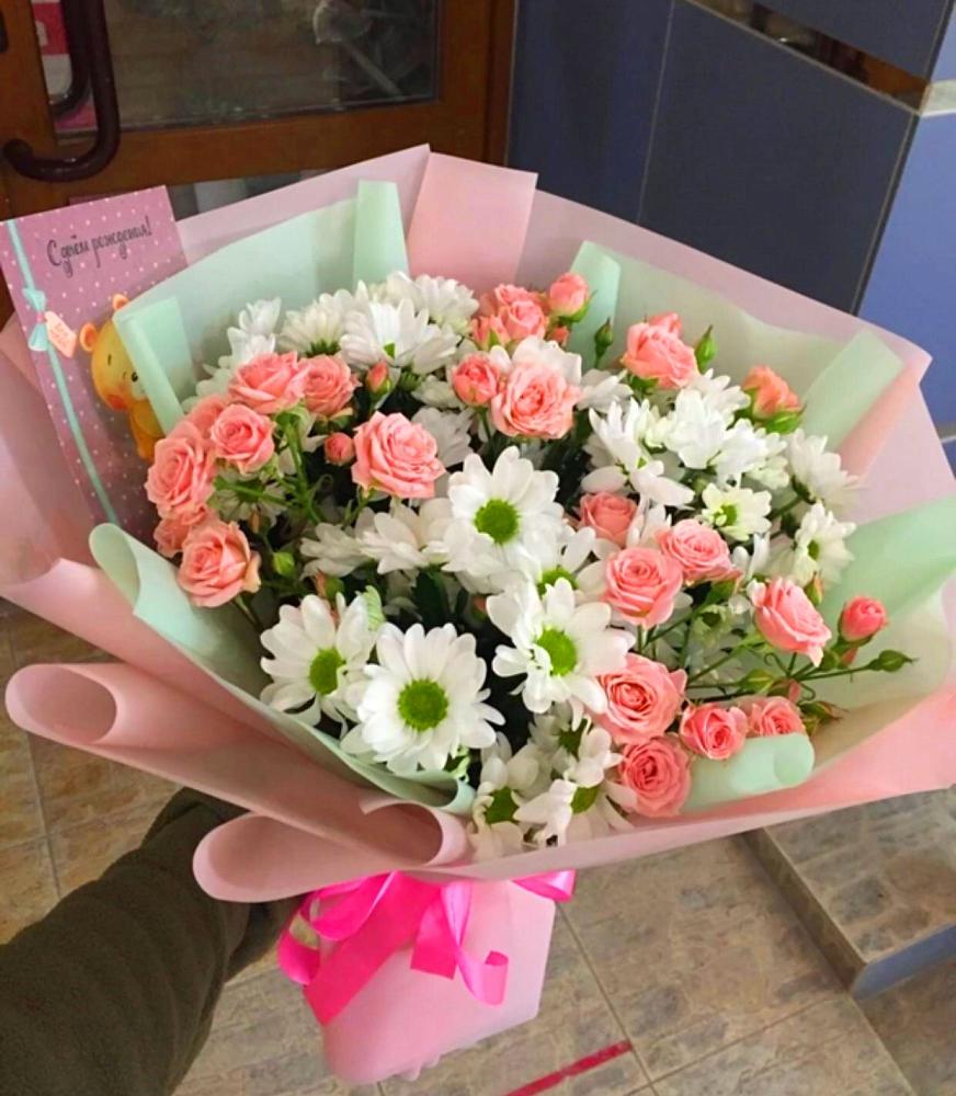 Букет цветов из: Розы и Хризантемы в Тацинской