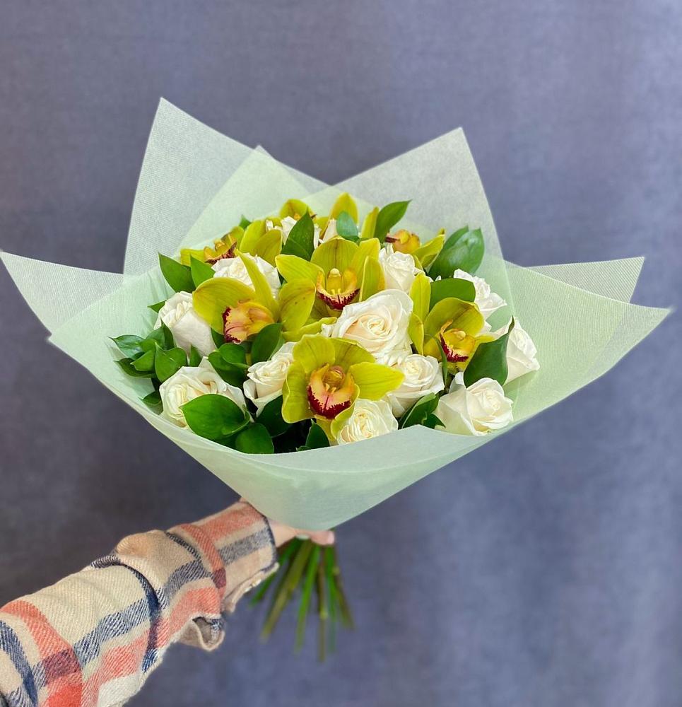 Букет лимончелло в Тацинской Букет цветов из: Орхидеи и Розы в Тацинской
