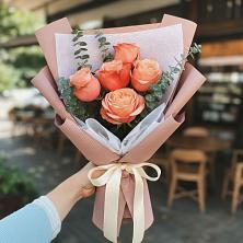 Букет персиковый аромат в Тацинской Букет цветов из:  Розы в Тацинской