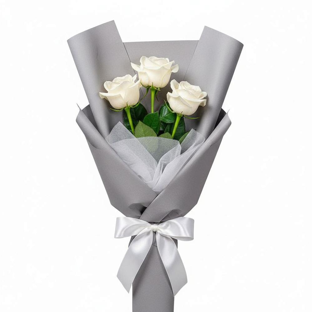 Букет 3 белые розы в Тацинской