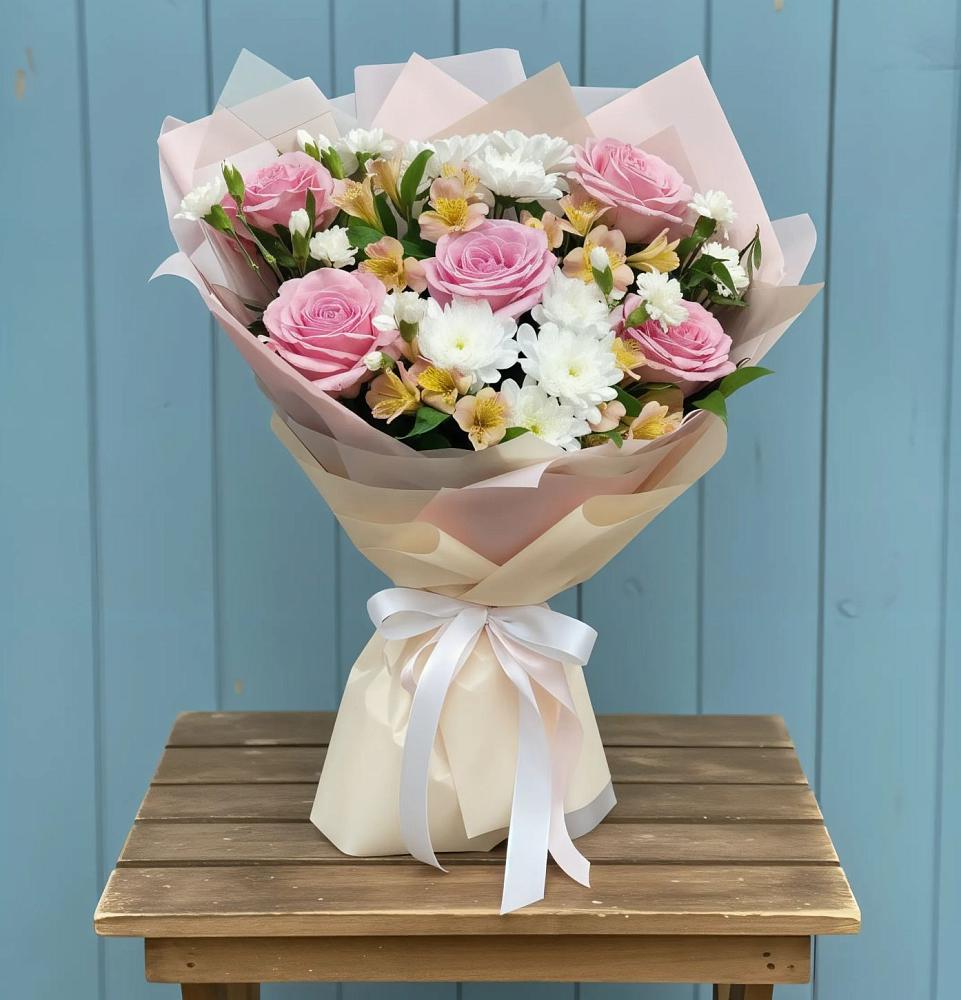 Букет французская меренга в Тацинской Букет цветов из: Гвоздики, Орхидеи и Розы в Тацинской