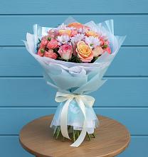 Букет цветов из:  Хризантемы и Розы в Тацинской